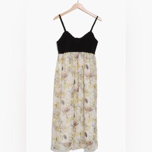 STITCHDROP Mokopuko Crotchet Trim Babydoll Floral Maxi Dress Size Small